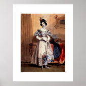 Victoriaans dame met bloemenversieringen - Elegan Poster (Voorkant)