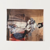 Victoriaans dame met bloemenversieringen - Elegan Wandkleed (Voorkant (horizontaal))