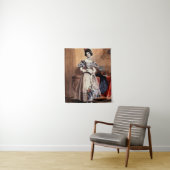 Victoriaans dame met bloemenversieringen - Elegan Wandkleed (In situ)