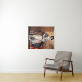 Victoriaans dame met bloemenversieringen - Elegan Wandkleed (In Situ (horizontaal))