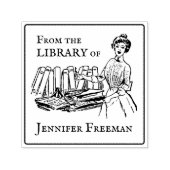 Victoriaans dame met boeken Ex Libris Zelfinktende Stempel (Design)