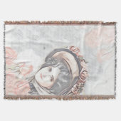 Victoriaans dame met Bonet en rozen Deken (Voorkant)