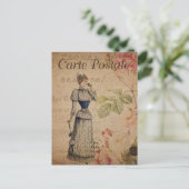 Victoriaans dame met parasol Briefkaart (Staand voorkant)