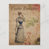 Victoriaans dame met parasol Briefkaart (Voorkant)