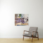 Victoriaans dame met parasol - Elegante tuinkunst  Wandkleed (In Situ (horizontaal))