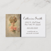 Victoriaans dame met Rozen bellen/ Visitekaartje (Voorkant)