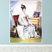 Victoriaans Dame met Sieraden Doos - Elegante Vint Canvas Afdruk (Insitu (Houten vloer))