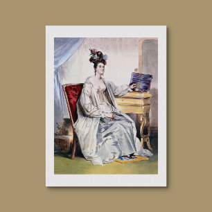 Victoriaans Dame met Sieraden Doos - Elegante Vint Poster
