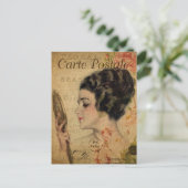  Victoriaans dame met spiegel Briefkaart (Staand voorkant)