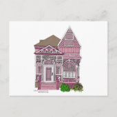 Victoriaans "Dame met verf" - roze Briefkaart (Voorkant)