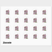 Victoriaans "Dame met verf" - roze Ronde Sticker (Vel)