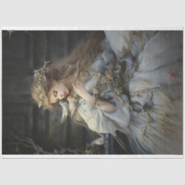  Victoriaans dame met vogels Decoupage Tissuepapier