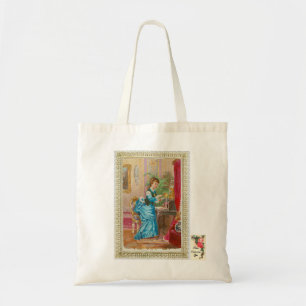Victoriaans dame op haar schrijfbureau tote bag