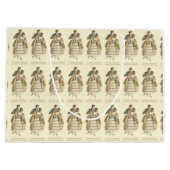 Victoriaans dame / paar vintage kerstcadeauzak groot cadeauzakje (Achterkant)