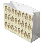 Victoriaans dame / paar vintage kerstcadeauzak groot cadeauzakje (Achterkant Gekanteld)