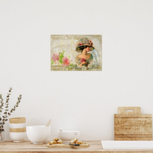 Victoriaans dame poster (Keuken)