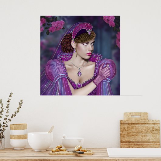 Victoriaans dame poster (Keuken)