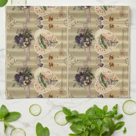 Victoriaans Dame  Valentijn Keukenhanddoeken (Gevouwen)