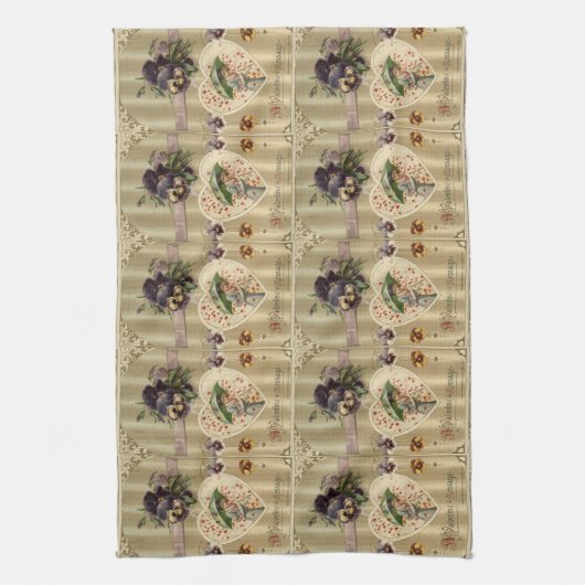 Victoriaans Dame  Valentijn Keukenhanddoeken (Verticaal)