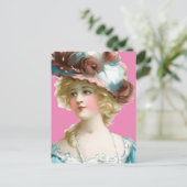 VICTORIAANS DAME VROUW BRIEFKAART (Staand voorkant)