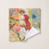 Victoriaans dame vrouw plezier vervoer bad handdoek (Wasdoekje)