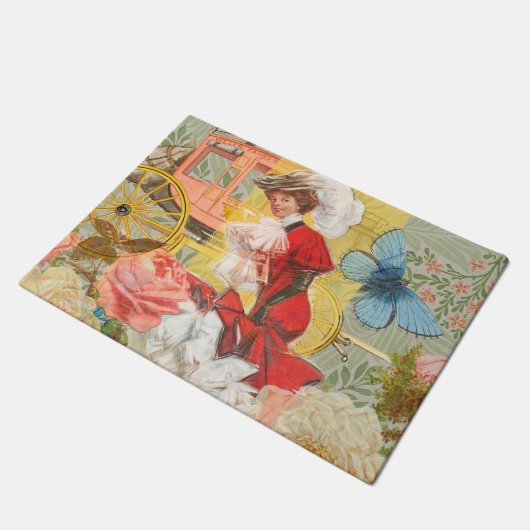 Victoriaans dame vrouw plezier vervoer deurmat (Schuin)
