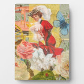 Victoriaans dame vrouw plezier vervoer fotoplaat (voorkant)