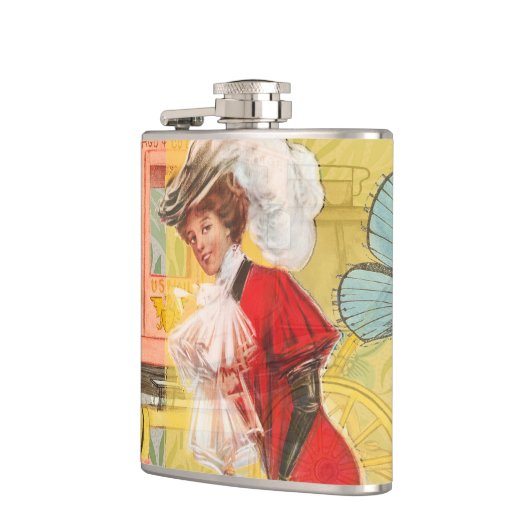 Victoriaans dame vrouw plezier vervoer heupfles (Links)