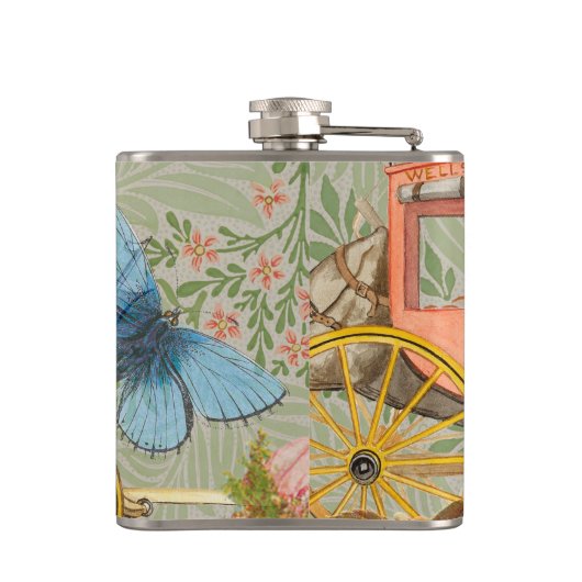 Victoriaans dame vrouw plezier vervoer heupfles (Achterkant)