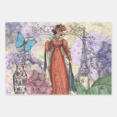 Victoriaans dame vrouw plezier vervoer inpakpapier vel (Voorkant 3)