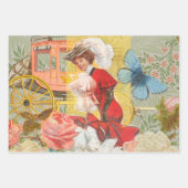 Victoriaans dame vrouw plezier vervoer inpakpapier vel (Voorkant)