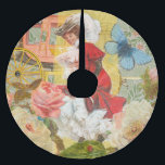 Victoriaans dame vrouw plezier vervoer kerstboom rok<br><div class="desc">Een mooie Victoriaans vrouw met een wachtende koets, met bloemen en een vlinder - deze grillige en prachtige sprookjescollage heeft met bloemen, een vlinder, een ouderwetse koets en veel prachtige kleur!</div>