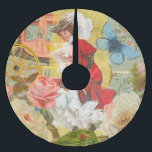 Victoriaans dame vrouw plezier vervoer kerstboom rok<br><div class="desc">Een mooie Victoriaans vrouw met een wachtende koets, met bloemen en een vlinder - deze grillige en prachtige sprookjescollage heeft met bloemen, een vlinder, een ouderwetse koets en veel prachtige kleur!</div>