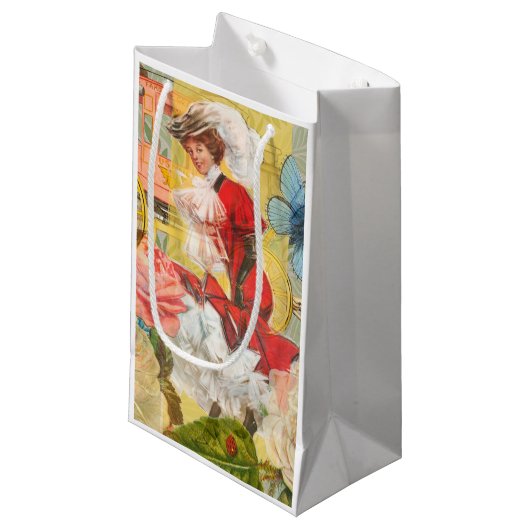 Victoriaans dame vrouw plezier vervoer klein cadeauzakje (Voorkant Gekanteld)