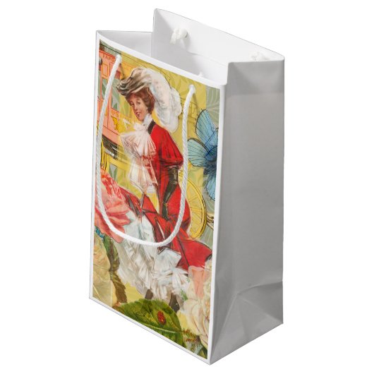 Victoriaans dame vrouw plezier vervoer klein cadeauzakje (Achterkant Gekanteld)
