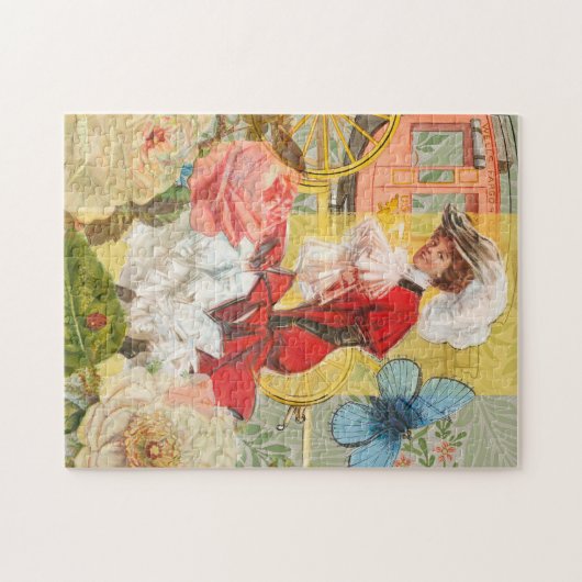 Victoriaans dame vrouw plezier vervoer legpuzzel (Horizontaal)