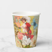 Victoriaans dame vrouw plezier vervoer papieren bekers (Achterkant)