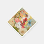 Victoriaans dame vrouw plezier vervoer servet (Hoek)