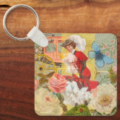 Victoriaans dame vrouw plezier vervoer sleutelhanger (Voorkant)