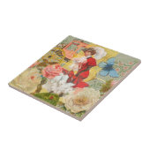 Victoriaans dame vrouw plezier vervoer tegeltje (Zijkant)