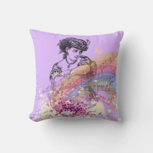 Victoriaans damePurple ColorSplash Pillow Kussen
