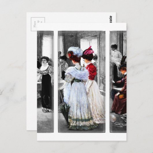 Victoriaans dames Briefkaart (Voorkant / Achterkant)