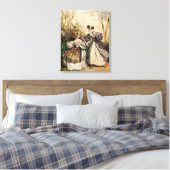 Victoriaans dames in de tuin conversatie - canvas afdruk (Insitu (Slaapkamer))