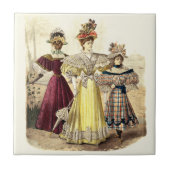  Victoriaans dames in jurken met parasols Tegeltje (Voorkant)