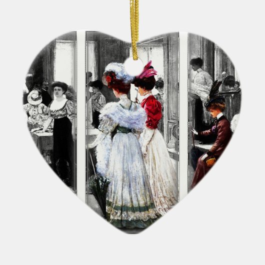 Victoriaans dames Keramisch Ornament (Voorkant)