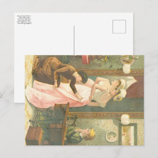 Victoriaans dames maken kleding briefkaart (Voorkant / Achterkant)