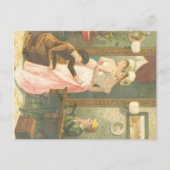 Victoriaans dames maken kleding briefkaart (Voorkant)