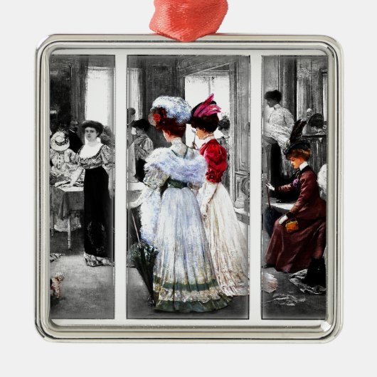 Victoriaans dames Metalen Ornament (Voorkant)