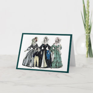 Victoriaans dames Mode Wenskaart Kaart
