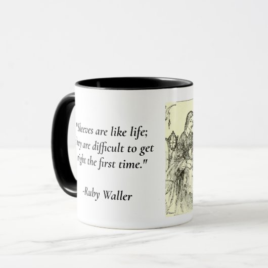 Victoriaans dames naaien Mok (Voorkant links)